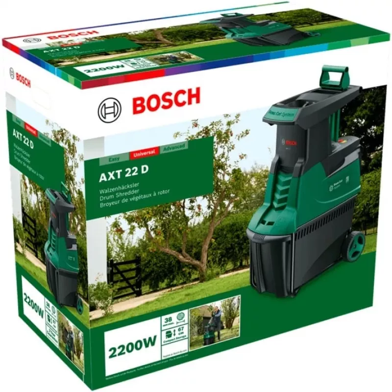 cicha rozdrabniarka AXT 22 D, wał tnący zielony/czarny, 2.200 W