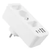 Rozgałęziacz zasilania MACLEAN MCE248 F/W — 3 gniazda AC (1×16A, 2×6A) + 4×USB (2×A, 2×C PD 20W), wtyczka EU, biały