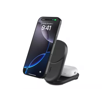Ładowarka wewnętrzna Belkin UltraCharge 25 W Qi2 2w1 magnetyczna USB-C czarna okrągła