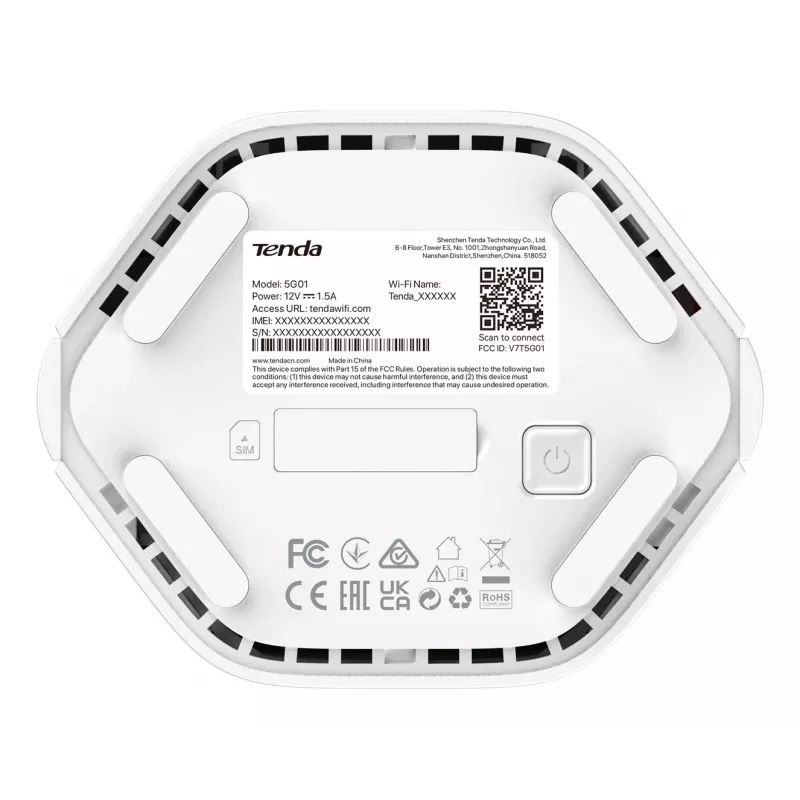 Router bezprzewodowy Tenda 5G01, Gigabit Ethernet, Dual-band (2,4 GHz / 5 GHz), 5G, biały