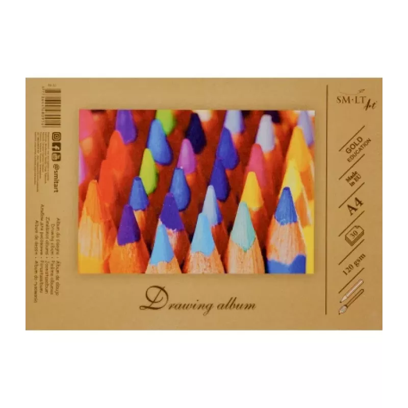 Blok rysunkowy SMLT, A4, 120 g, klejony (30) 0708-209