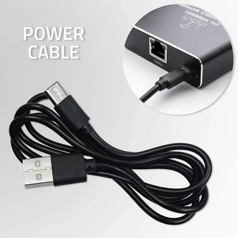 Ethernet mini switch QOLTEC 52293 1x4 RJ45, 1-wejście 4-wyjścia niezarządzalny rozdzielacz sieciowy