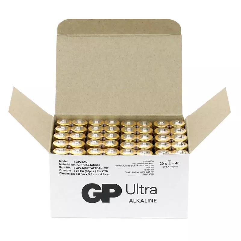 Baterie alkaliczne GP Battery Ultra AAA LR03 1,5V — opakowanie 40 szt.