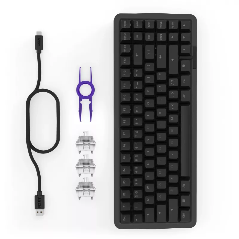 FUNCTION Elite MiniTKL, klawiatura gamingowa, czarna, układ DE, NZXT Swift