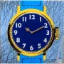 NeXtime zegar 8157 Watch One, 43x43,2 cm, ścienny, niebieski/żółty