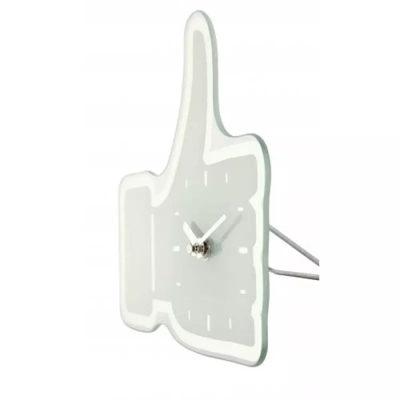 Zegar NeXtime 5185wi Mini Thumbs Up, 20,5x21 cm, ścienny, biały/srebrny