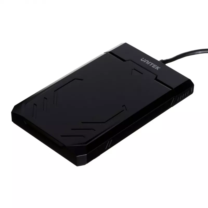 Obudowa HDD/SSD Unitek Y-3036, 2,5 cala SATA III, USB 3.2 Gen 1 (5 Gbit/s), UASP, zintegrowany kabel USB-A, czarna
