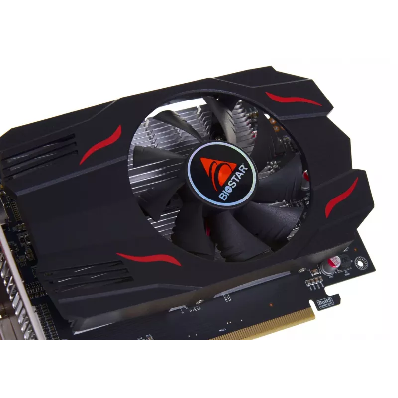 Karta graficzna BIOSTAR Radeon RX 550 4 GB GDDR5, GPU 1100 MHz, pamięć 6000 MHz, 128-bit, PCIe 3.0, pojedynczy wentylator