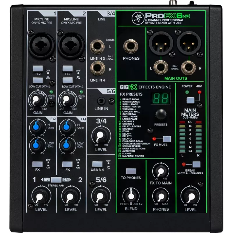Mikser Mackie ProFX6v3 – kompaktowy 6-kanałowy mikser analogowy z interfejsem USB