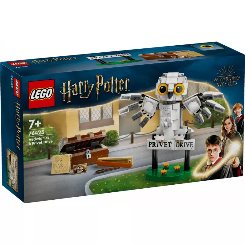 LEGO Harry Potter składana Hedwiga na Privet Drive model 76425 — 337 elementów, wysokość 100 mm, zalecany wiek 7+
