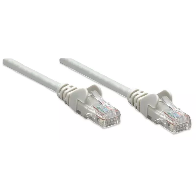 Intellinet kabel krosowy sieciowy, Cat6, 1 m, szary, CCA, U/UTP, PVC, RJ45, pozłacane styki, bez zaczepów, z osłonką, dożywotnia gwarancja