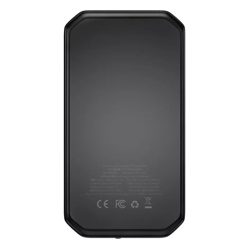 Baseus BS-CH001 - urządzenie rozruchowe, booster 10000 mAh 12V (1000 A / 500 A) + zaciski krokodylkowe (czarny)