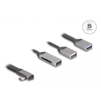 DeLOCK 64303 USB 3.2 Gen 1 Type-C Hub 5000 Mbit/s Szary