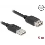 Przedłużacz USB A na USB A DELOCK 81515 USB 2.0, 5 m, czarny, pozłacane styki