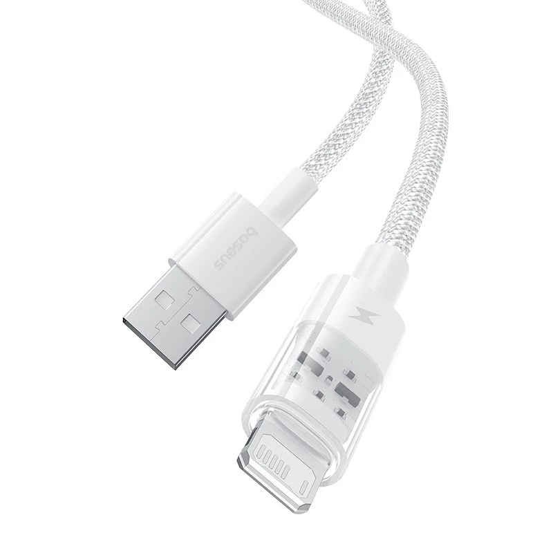 Baseus Gem USB do IP 2.4A szybki kabel do ładowania 2 m Biały