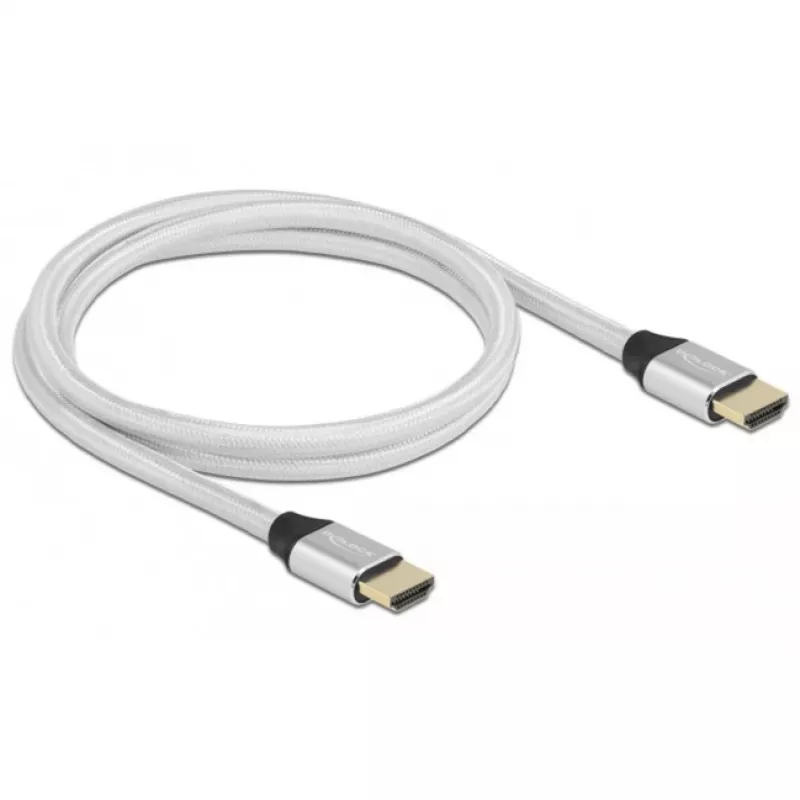 Kabel HDMI DeLOCK Ultra High Speed 48 Gb/s 8K 60 Hz srebrny 1 m