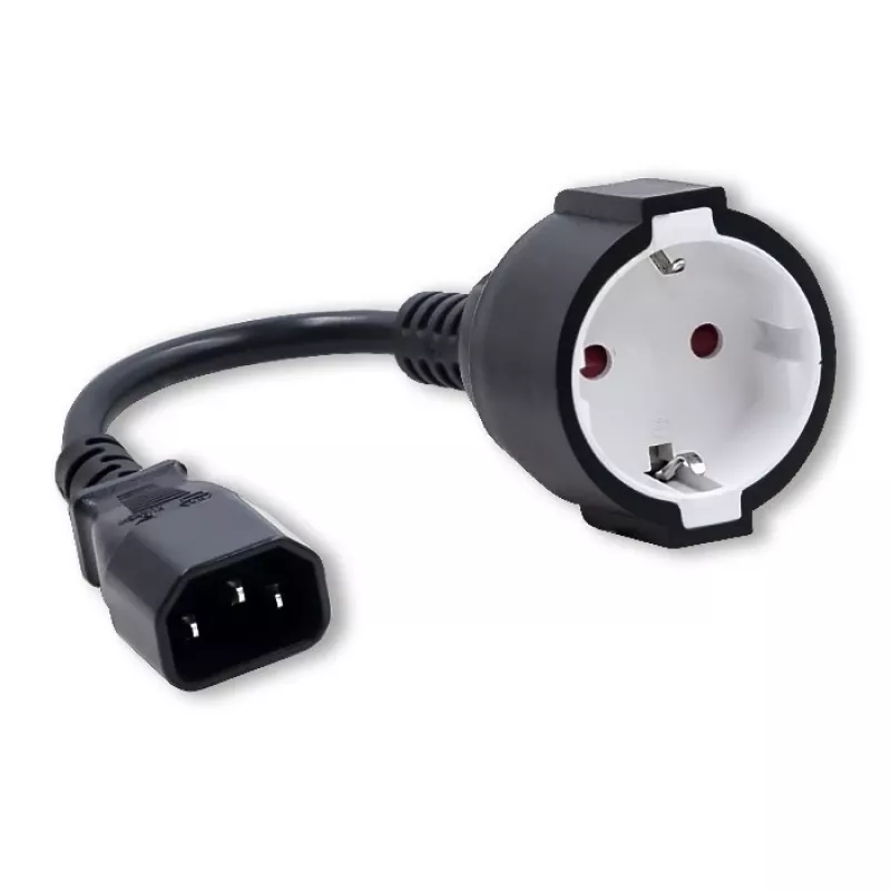 Zasilacz przejściowy QOLTEC 53906 IEC 320 C14 na SCHUKO 16A 250V