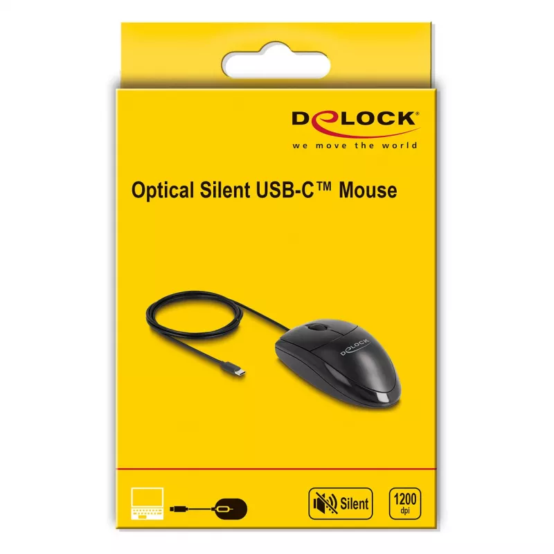 Mysz DeLOCK 12114 USB Type-C Optyczna Symetryczna