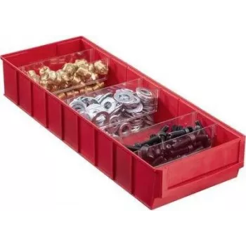 Pojemnik do przechowywania allit 456571 — organizer z tworzywa sztucznego 185×500×81 mm, czerwony