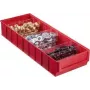 Pojemnik do przechowywania allit 456571 — organizer z tworzywa sztucznego 185×500×81 mm, czerwony