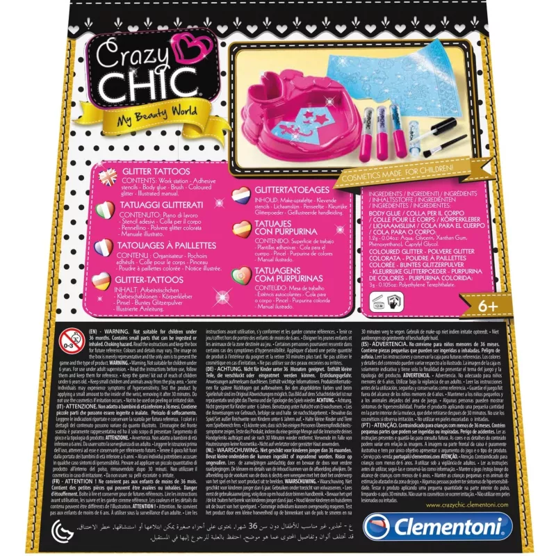 Clementoni Crazy Chic, Wielokolorowy, 6 lat, Niebieski, Zielony, Srebrny, 55 mm, 230 mm, 250 mm