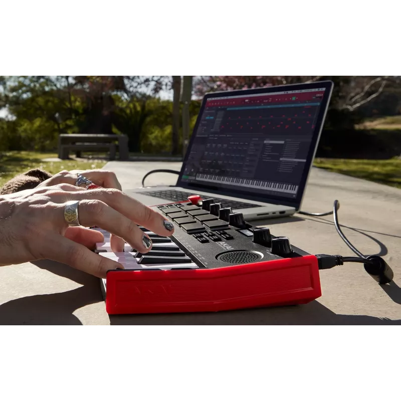 MIDI klawiatura Akai MPK Mini Play Mk3 25 keys USB Czarny czerwony