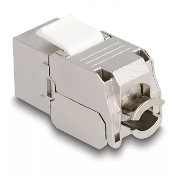 DeLOCK Moduł Keystone RJ45 do LSA Kat.6A z diodą LED srebrno-biały