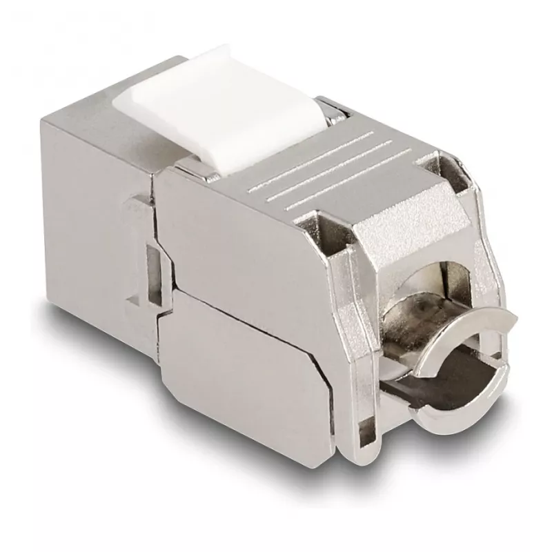 DeLOCK Moduł Keystone RJ45 do LSA Kat.6A z diodą LED srebrno-biały