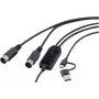 Renkforce RF-6439636 Adapter USB, MIDI [2x wtyk DIN 5-pin - 1x USB-C®, USB-A] Czarny 2 m (RF-6439636)