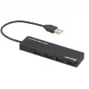 Hub USB Tellur Basic 4-portowy USB 2.0 — czarny, 4 porty USB-A