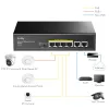 Przełącznik sieciowy Cudy FS1006P Fast Ethernet 6-portowy (4 PoE, 1 PoE+) 10/100 Mbps, przepustowość 1,2 Gbit/s, obudowa metalowa, montaż w szafie rack/na ścianie