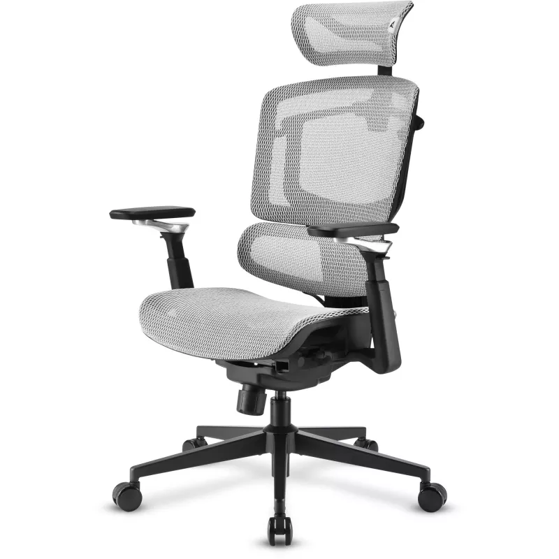 Fotel biurowy Sharkoon OfficePal C50M — siedzisko tapicerowane, oparcie siatkowe, czarny, oparcie 49×63 cm, szerokość siedziska 50 cm