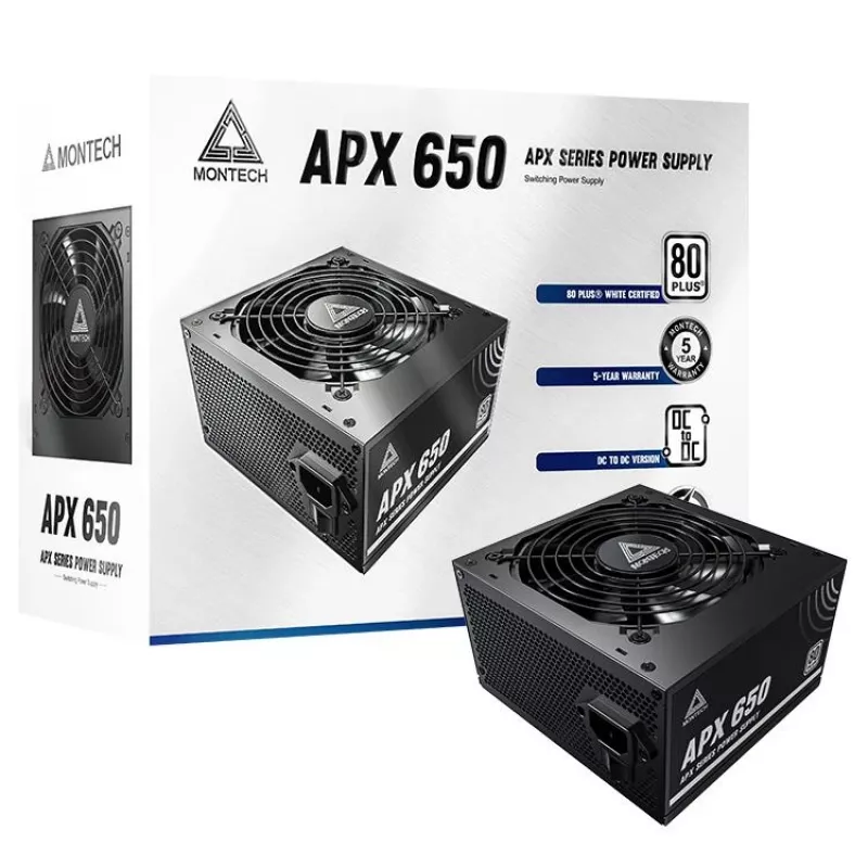 Montech APX650 zasilacz 650 W 20+4 pin ATX ATX Czarny