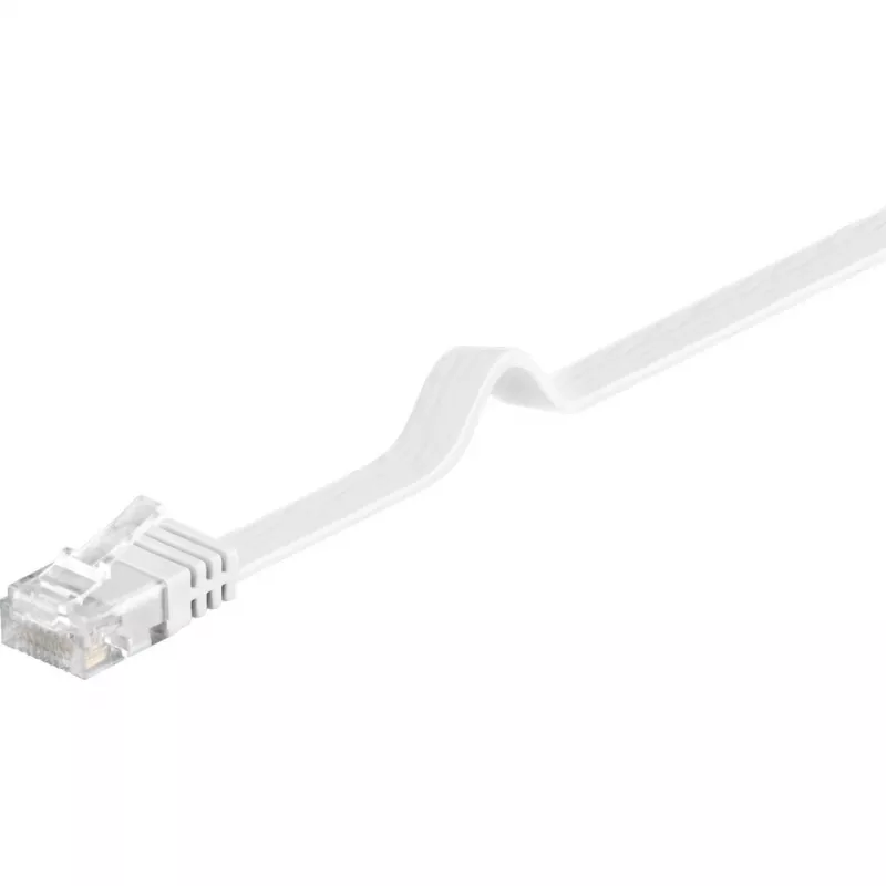 Wentronic Goobay CAT 6 Flat-Patch kabel, U/UTP, biały, 1,5 m - miedź (95192)