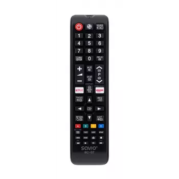 Pilot zdalnego sterowania SAVIO RC-07 do telewizora Samsung, IR bezprzewodowy, czarny, przyciski