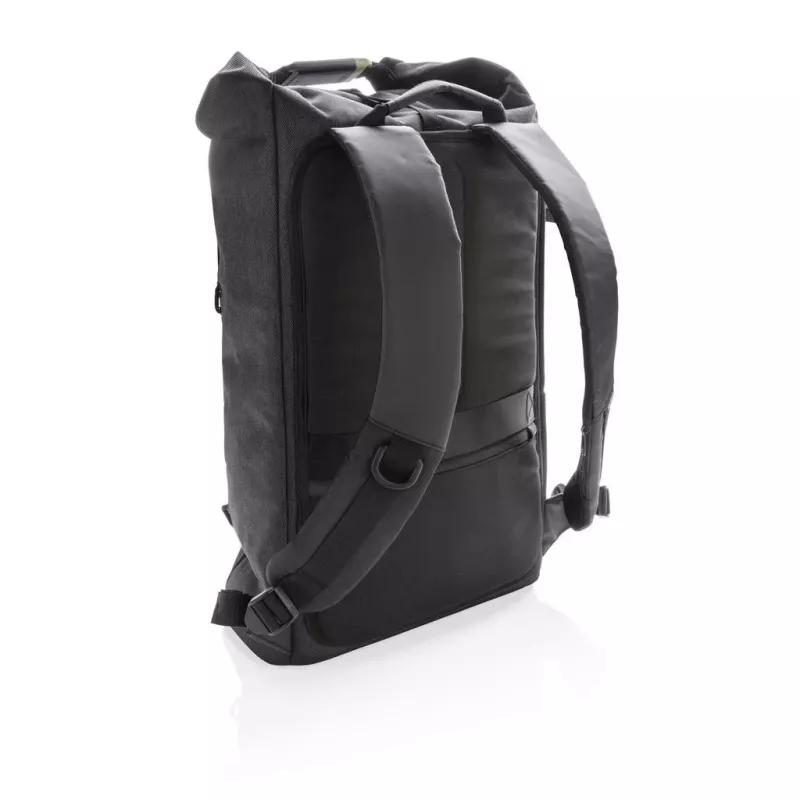 Plecak XDDESIGN Urban Lite Czarny — 21 l (z możliwością rozszerzenia do 27 l), przegroda na laptopa 15,6 cala, hydrofobowy, pasek do wózka