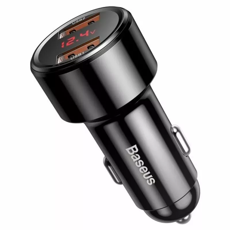 Szybka ładowarka samochodowa USB Baseus CCMLC20A-01 — do smartfonów, wejście 12–24 V, wyjście do 20 V, czarna
