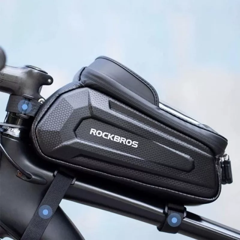 Rockbros B68 Torba na ramę roweru Kieszeń na telefon 1,7 l Czarna