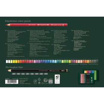 Kredka olejna Faber-Castell Polychromos & Pitt Graphite Matt Zestaw 48 szt. Wielokolorowy