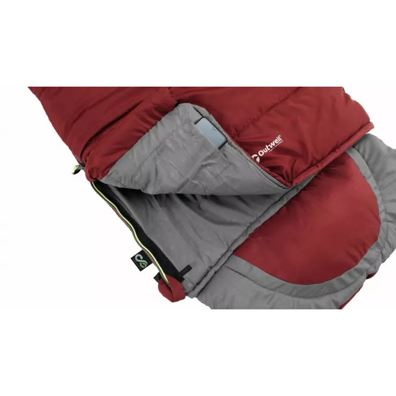 Śpiwór Outwell Contour Junior prostokątny poliestrowy 170 cm x 70 cm, czerwony