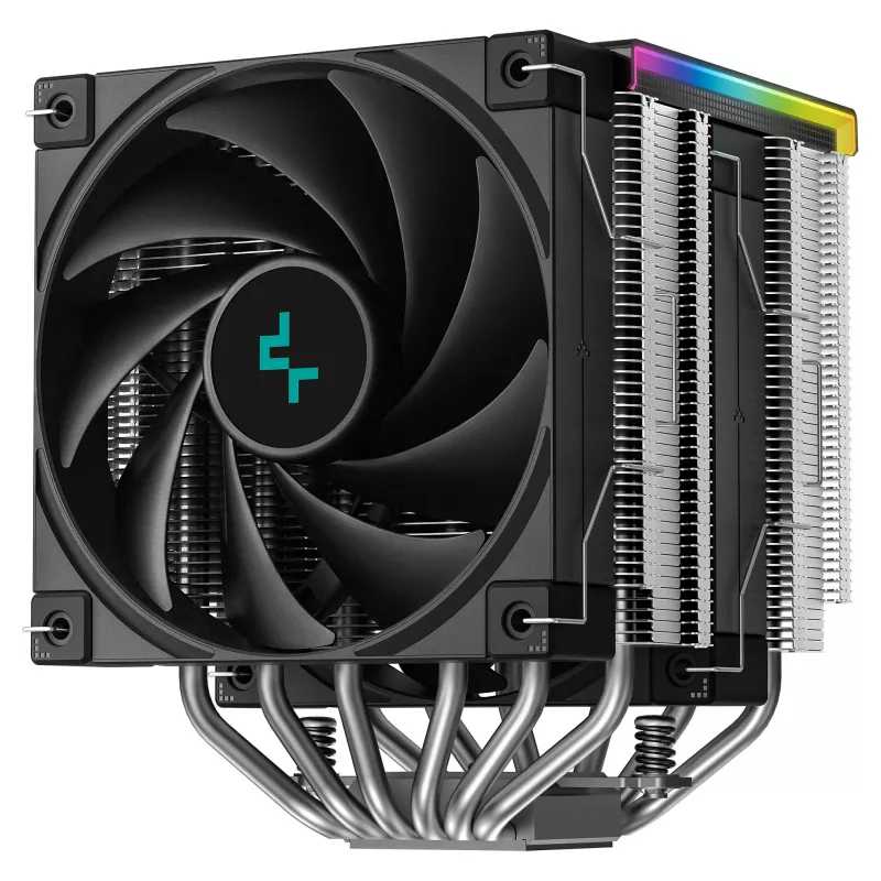 Chłodnica powietrza CPU DeepCool AK620 Digital SE, dwuwieżowa, 6x rurki cieplne Ø6mm, 2x wentylatory 120mm PWM, RGB, wysokość 161 mm