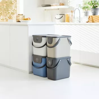 Rotho Albula 25 L prostokątny pojemnik do przechowywania/na odpady, cappuccino, technopolimer, 25 L, 400×235×340 mm