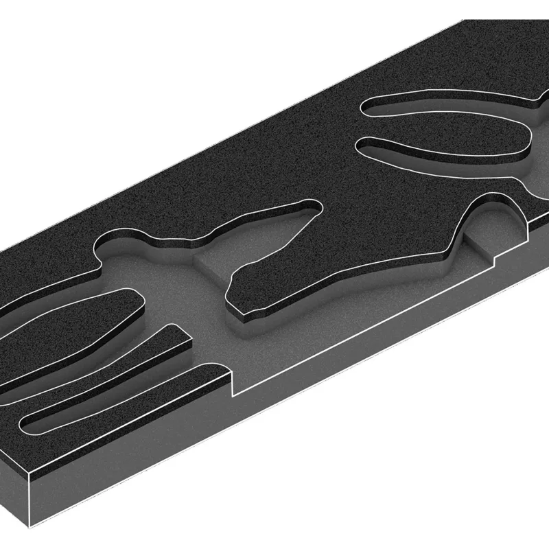 9780 Schaumstoffeinlage KNIPEX Zangen-Set 1, 3‑teilig schwarz/grau, für Tool Rebel Werkstattwagen