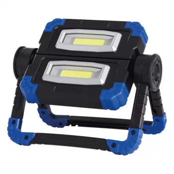 Lampa robocza RealPower 463617 naświetlacz, LED 10 W, 2 żarówki, bateria AA, IPX2, czarny