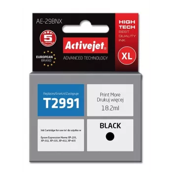 Wkład atramentowy Activejet AE-29BNX (zamiennik Epson 29XL T2991; Supreme; 18 ml; czarny)