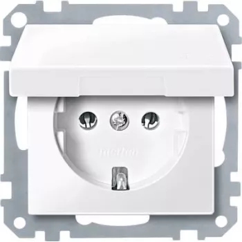 Gniazdo wtyczkowe merten MEG2311-0319 CEE 7/3 białe, termoplastyczne, 250 V 16 A