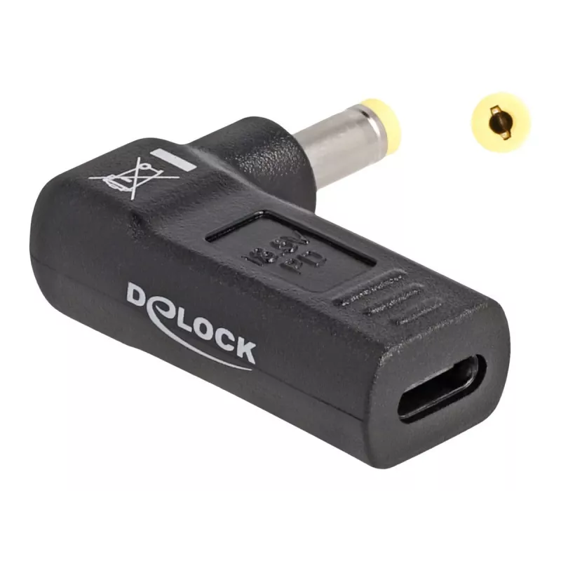 DeLOCK Adapter USB Type-C™ złącze żeńskie na HP 4.8 x 1.7 mm złącze męskie 90° kątowe