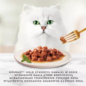 Mokra karma dla kota Purina Nestlé GOURMET Gold Adult 85 g — kurczak i łosoś, białko 7%, wilgotność 82%