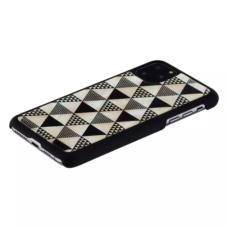 Etui na smartfona iKins do iPhone 11 Pro Max, czarne, wzór piramidy, ochronna twarda skorupa