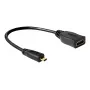 Kabel HDMI DeLOCK 65391 0.23m Typ A na Typ D Czarny